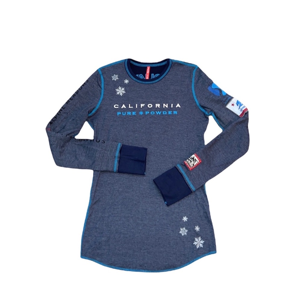 Alp-N-Rock California Pure Powder Squaw Valley Patch KT-22 Henley Shirt